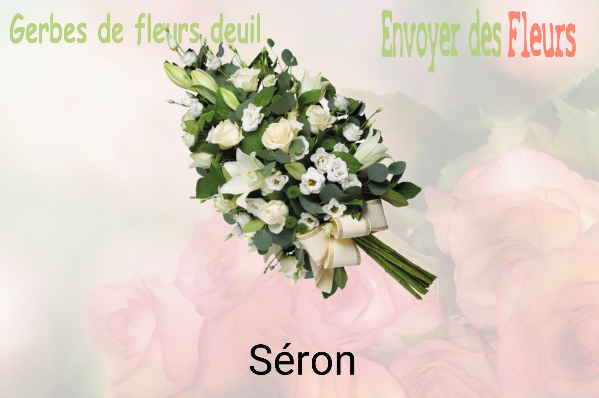 Gerbe de fleurs de deuil livrée à Séron